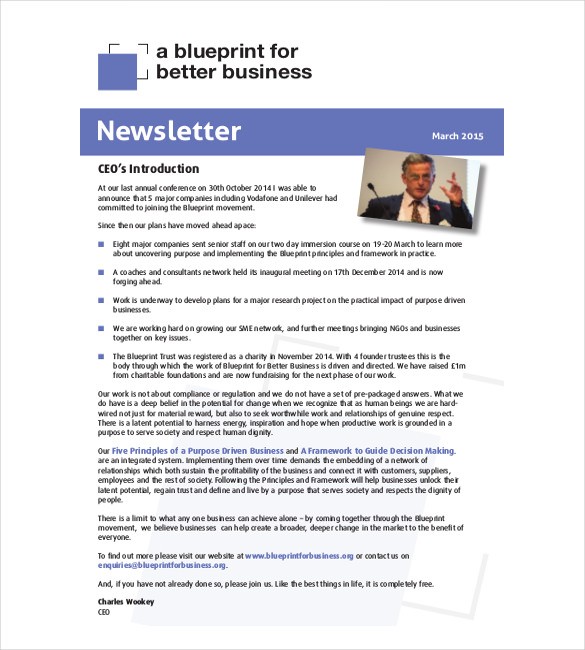 10 Business Newsletter Templates Free Sample Example