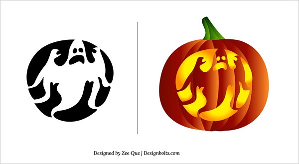 10 Free Halloween Scary Pumpkin Carving Patterns Stencils Ghost