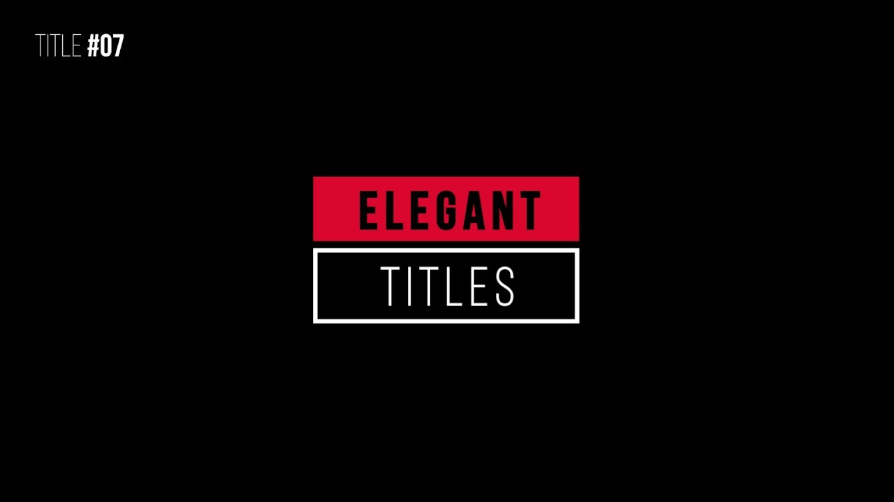 10 MODERN TITLES Free After Effects Template YouTube Titles