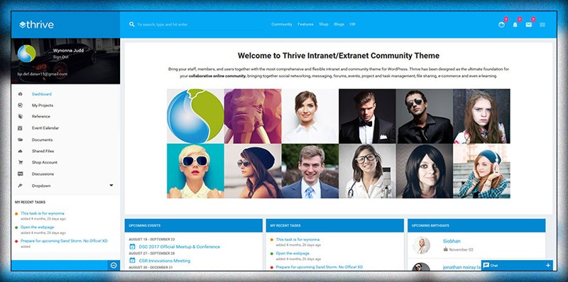 10 WordPress Themes To Create A Company Intranet Or Extranet 2017 Portal Templates