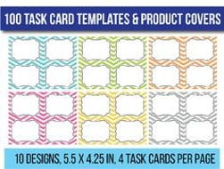 100 Editable Task Card Templates Clip Art Flash By Flashcard Template
