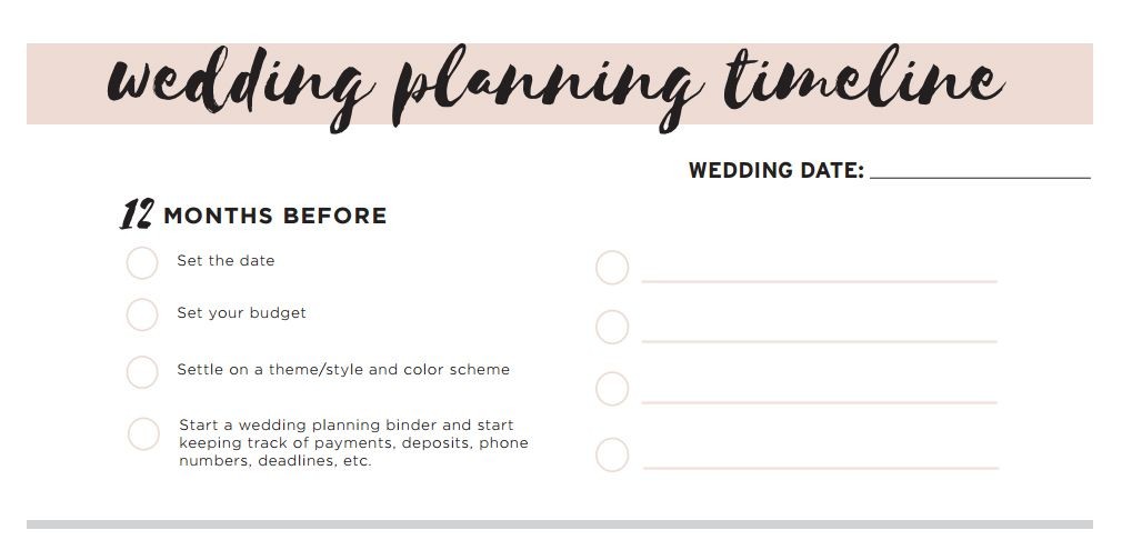 11 Free Printable Wedding Planning Checklists Planner