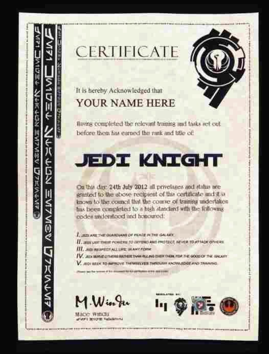 12 Affordable Star Wars Jedi Certificate Template Free