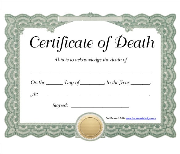 13 Sample Death Certificate Templates PDF DOC Free Premium Template Word