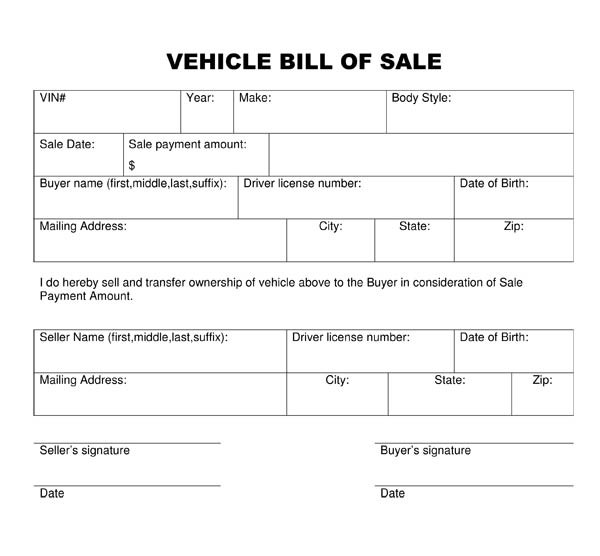 14 Georgia Vehicle Bill Of Sale Profesional Resume Car