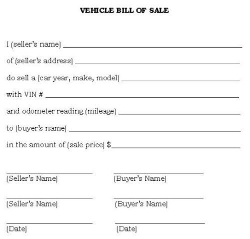 15 Georgia Vehicle Bill Of Sale Paystub Format Car