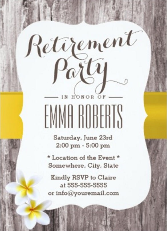 15 Retirement Invitation S Free Sample Example Format Party