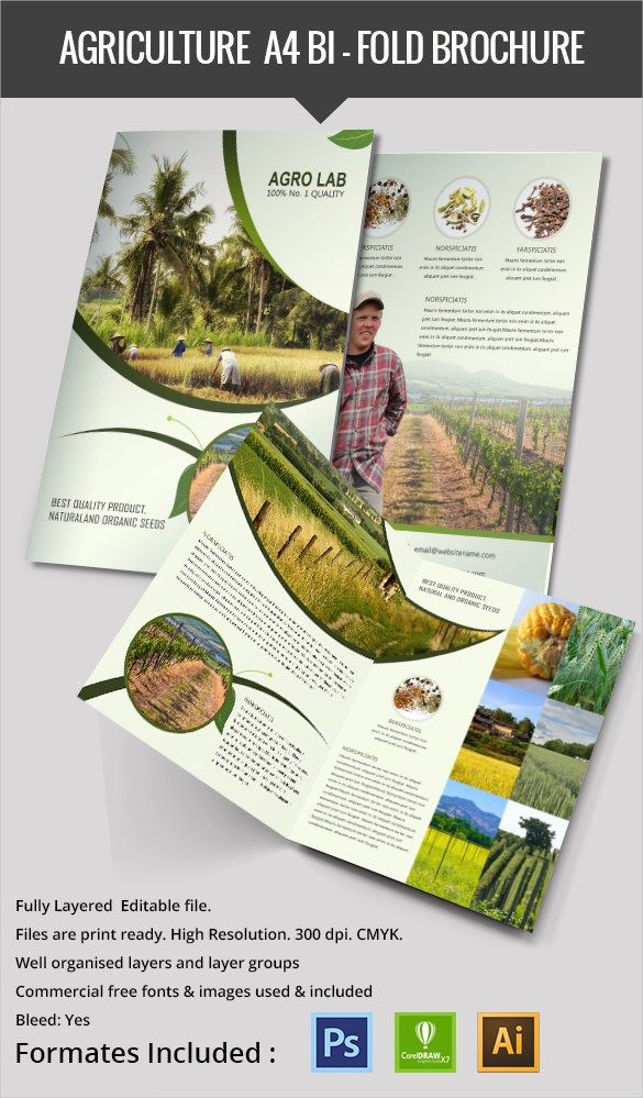 16 Agriculture Templates Designs Free PSD AI CDR HTML Format Brochure Design