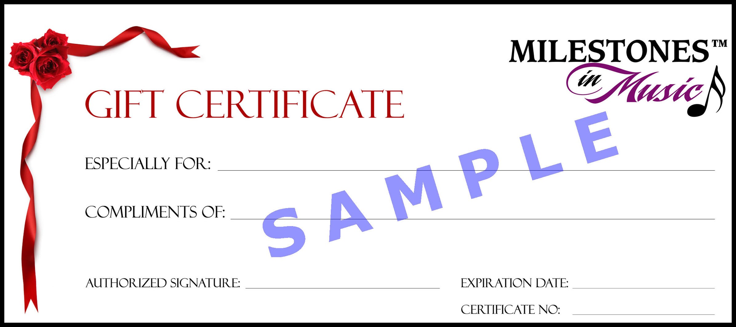 18 Gift Certificate S Excel PDF Formats Music