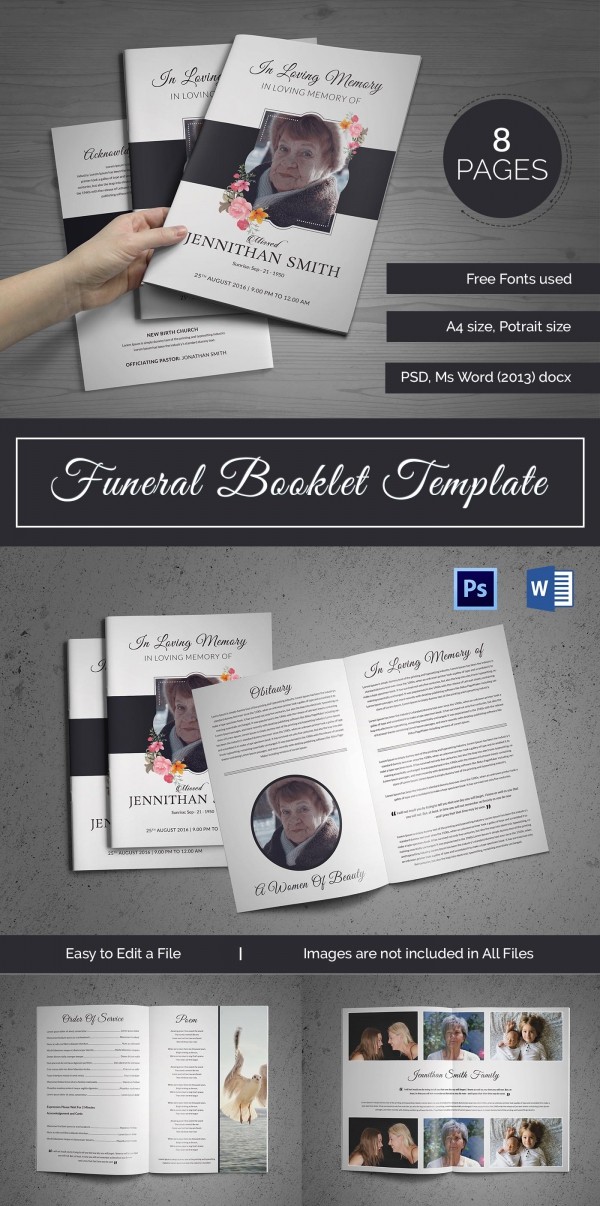 19 Funeral Booklet S PSD AI Vector EPS Free Psd