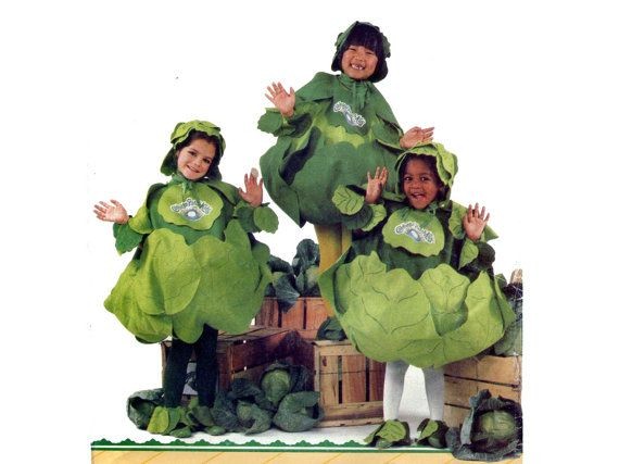 1980s Kids Cabbage Costume Pattern Felt Lettuce Vegetable Ideas