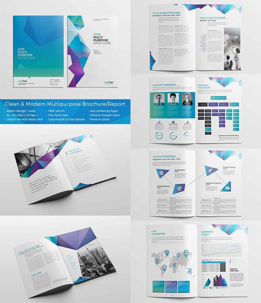 20 Best InDesign Brochure Templates Creative Business Marketing Multi Page Template