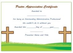 21 Best Pastor Appreciation Certificate Templates Images On Christian