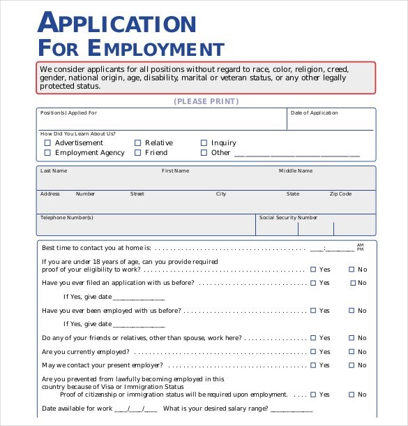 21 Employment Application Templates PDF DOC Free Premium Downloadable Template