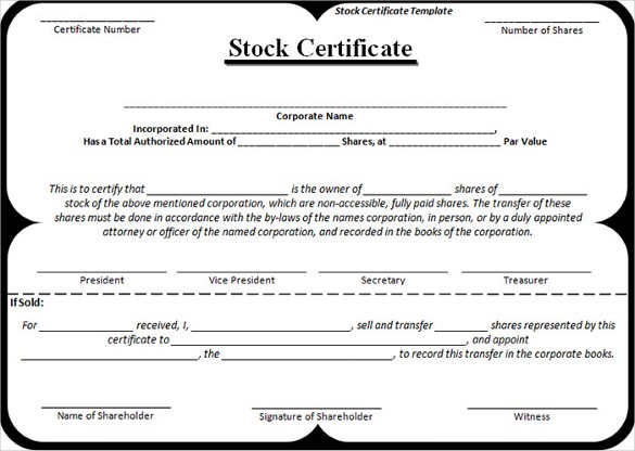 21 Stock Certificate Templates Word PSD AI Publisher Free Share Template Canada