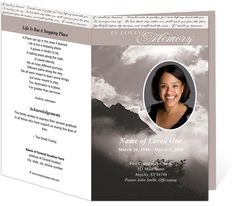 214 Best Creative Memorials With Funeral Program Templates Images On Celebration Of Life Template