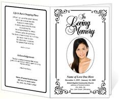214 Best Creative Memorials With Funeral Program Templates Images On Free
