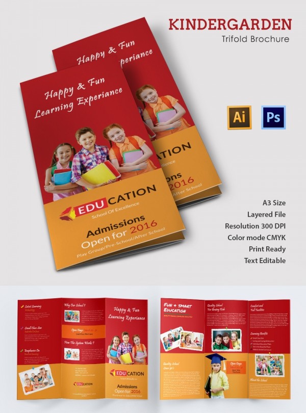 24 Kindergarten Brochure Templates Free Premium School