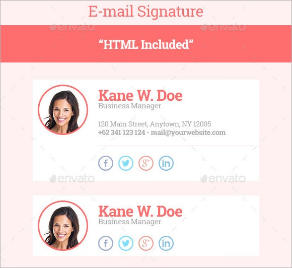 24 Sample Email Signatures Templates Signature Html Template Free