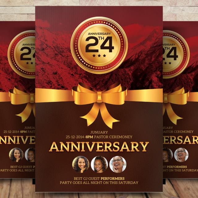24th Anniversary Flyer PSD Template For Free Download On Pngtree