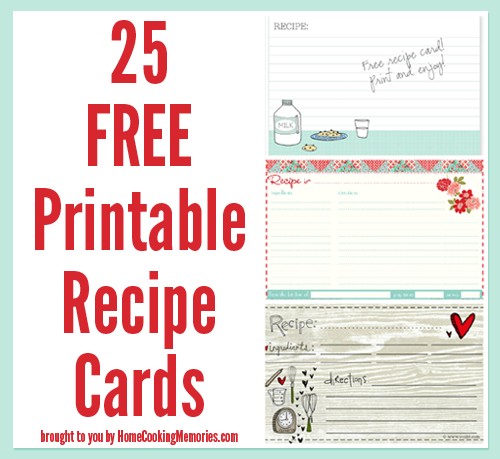 25 Free Printable Recipe Cards Home Cooking Memories 3x5 Card Template