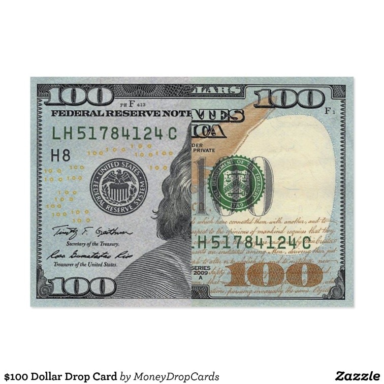 26 Best 100 Dollar Bill Drop Card Template Site