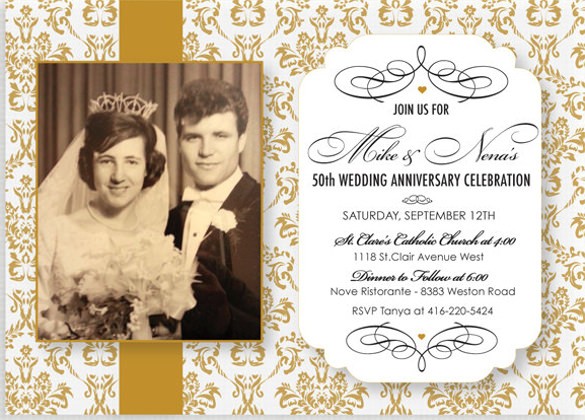 27 Anniversary Invitation Templates Free PSD Vector EPS AI 50th Wedding Certificate Template