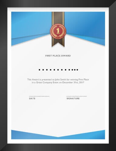 27 Printable Award S Achievement Merit Honor First Place
