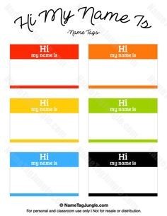 30 Best Name Tags Images On Pinterest Tag Templates And Hello My Is Label Template