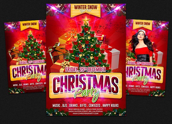 30 Free Christmas Party Flyers And New Year Flyer PSD Templates