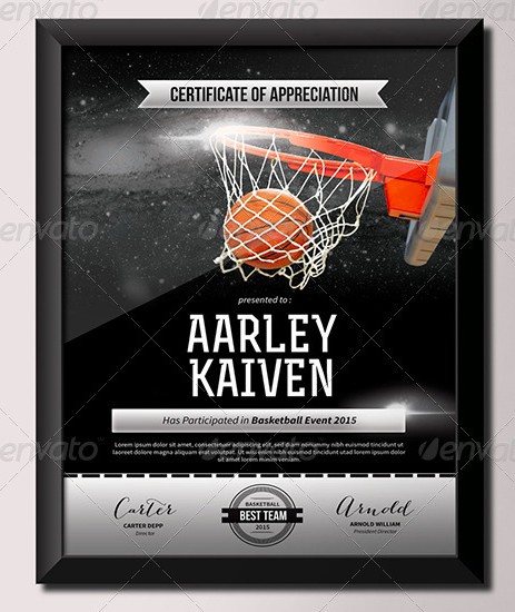 300 Best Certificate Templates 2018 Free Basketball Downloads