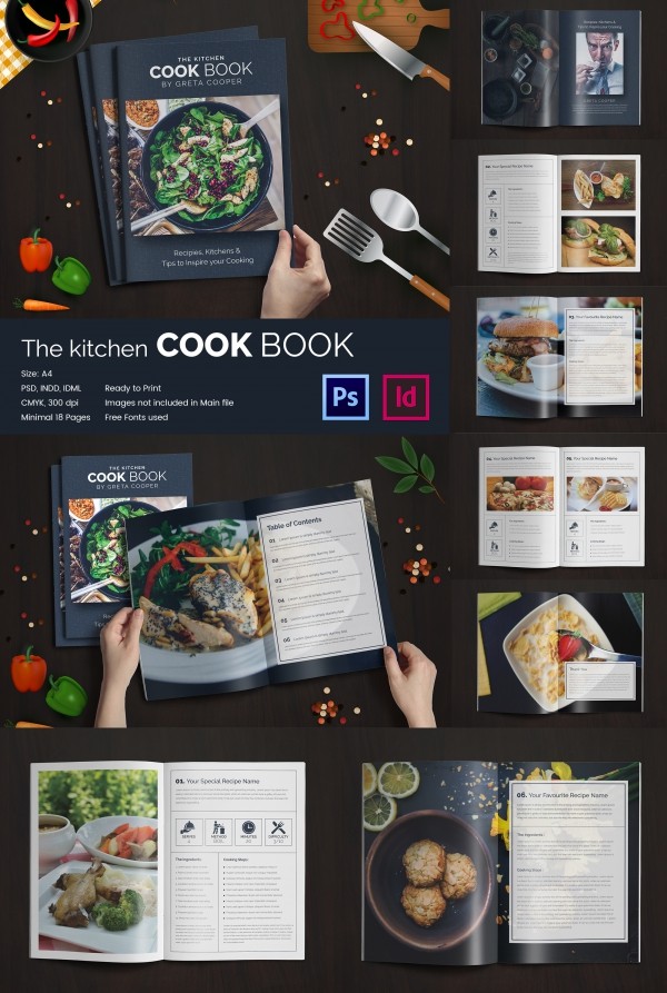 31 Cookbook Templates PSD AI Vector EPS Free Premium Layouts