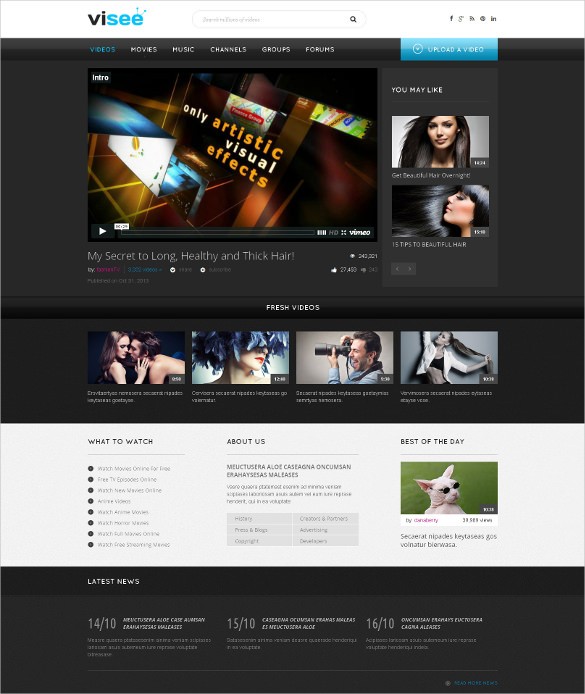 31 Responsive Video Website Themes Templates Free Premium Sharing Template Download