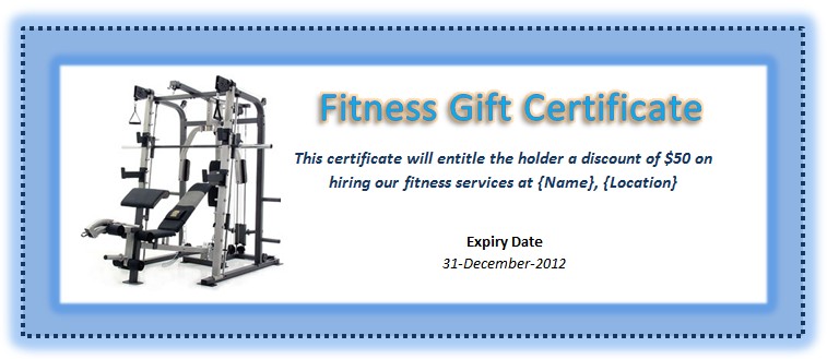 36 Free Gift Certificate S Bates On Design Fitness Card
