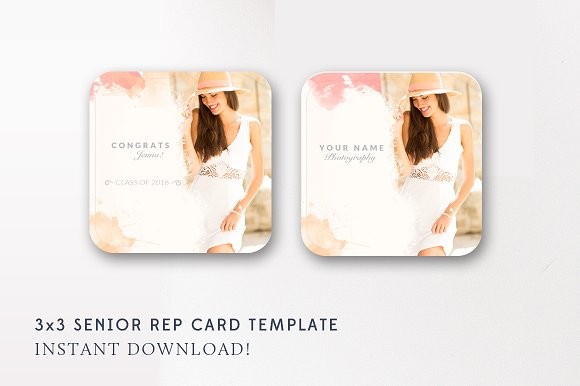 3x3 Senior Rep Card Template Flyer Templates Creative Market Cards Free