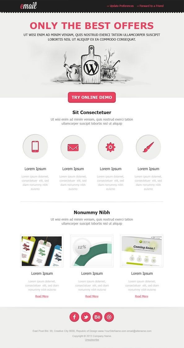 40 Best Email Newsletter Templates HTML PSD Free Download Mailchimp