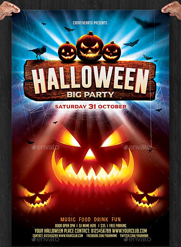 45 Best Halloween PSD Party Flyer Templates 2016 Free Psd