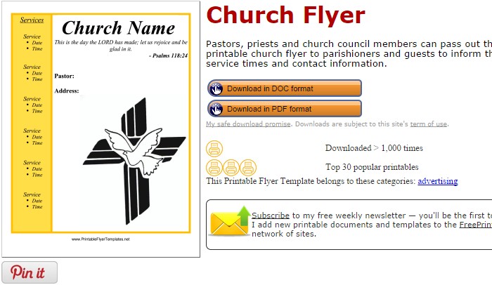 5 Free Church Flyer Templates AF Brochure For Microsoft Word