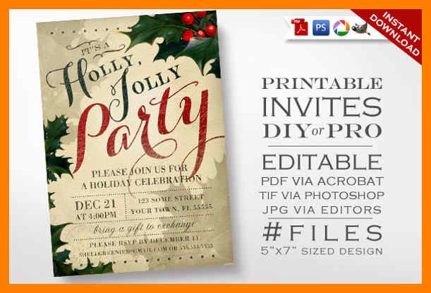 5 Free Holiday Party Invitation S Word 952 Limos