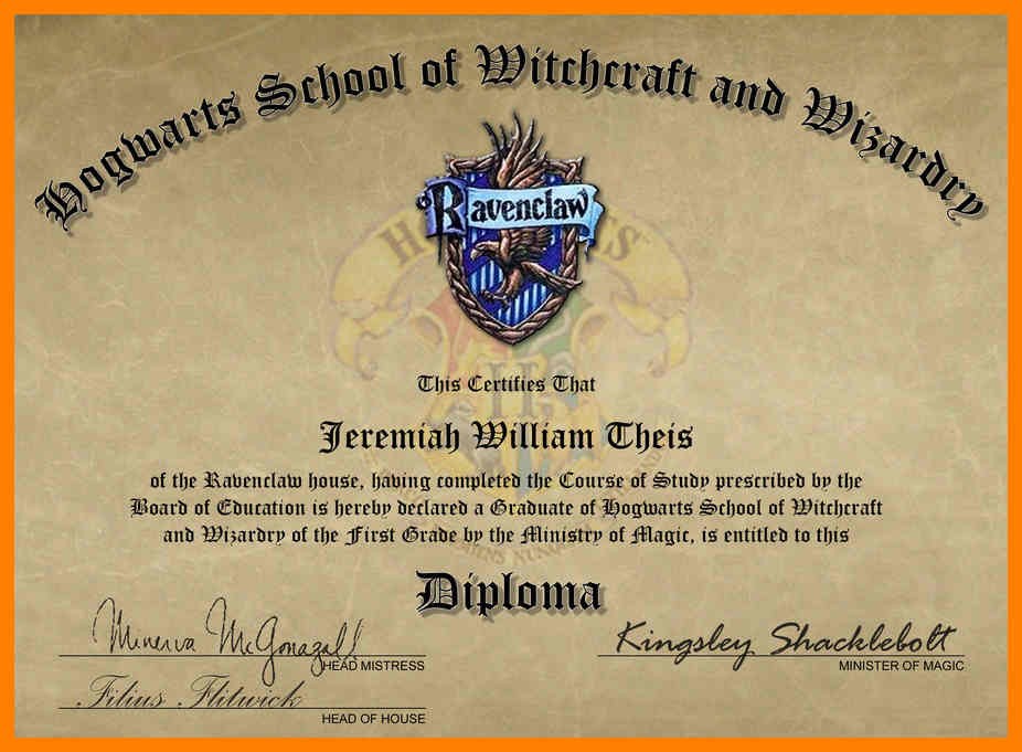 5 Harry Potter Graduation Certificate Management On Call Hogwarts Diploma