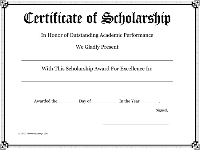 5 Plus Scholarship Award Certificate Examples For Word And PDF Formats