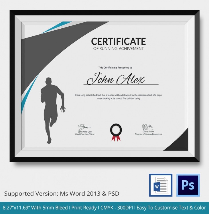 5 Running Certificates PSD Word Designs Design Trends Certificate