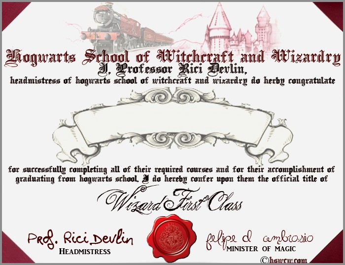 50 Luxury Hogwarts Diploma Download Template Designs Primerpalabra