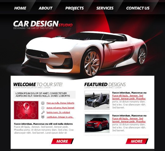 50 PSD Web Templates For Free Download ItTecker Car Brochure Template