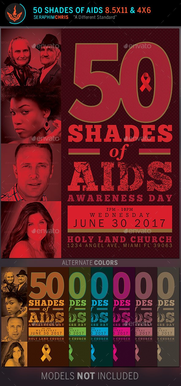 50 Shades Of AIDS Church Flyer Template By SeraphimChris GraphicRiver Aids Brochure