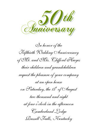 50th Wedding Anniversary Invitations Certificate Template