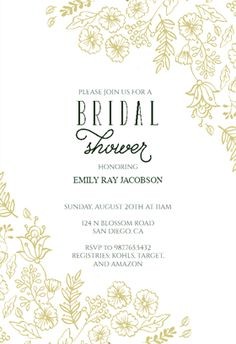 55 Best Bridal Shower Invitation Templates Images On Pinterest In Template Download