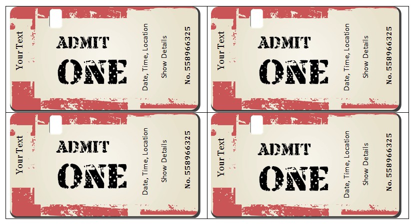 6 Ticket Templates For Word To Design Your Own Free Tickets Printable Concert Template