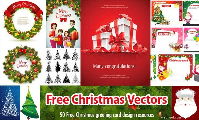 60 Free Christmas Vector Design Resource For Greeting Cards And Card Eps