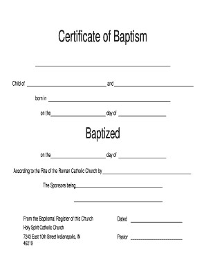 61 Printable Baptism Certificate Forms And Templates Fillable Template